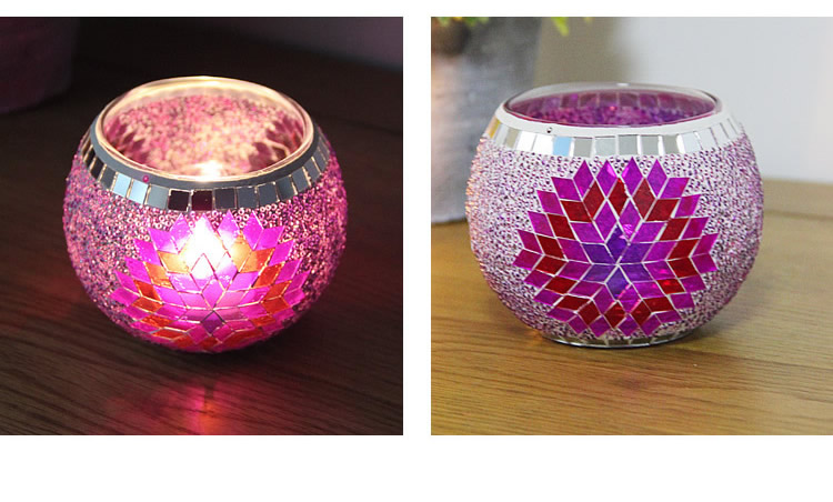 Broken Guaranteed Compensation Classic Hot Selling Product European Mosaic Glass Candlestick Candleholder