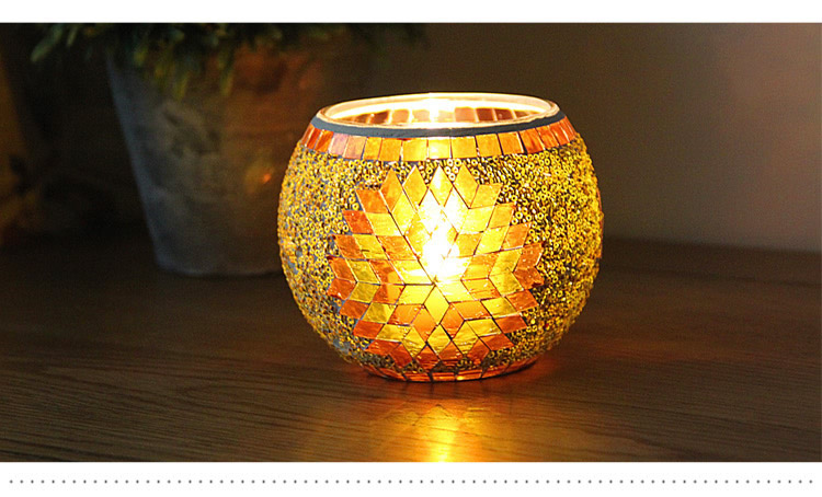 Broken Guaranteed Compensation Classic Hot Selling Product European Mosaic Glass Candlestick Candleholder