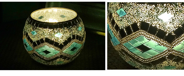 Broken Guaranteed Compensation Classic Hot Selling Product European Mosaic Glass Candlestick Candleholder