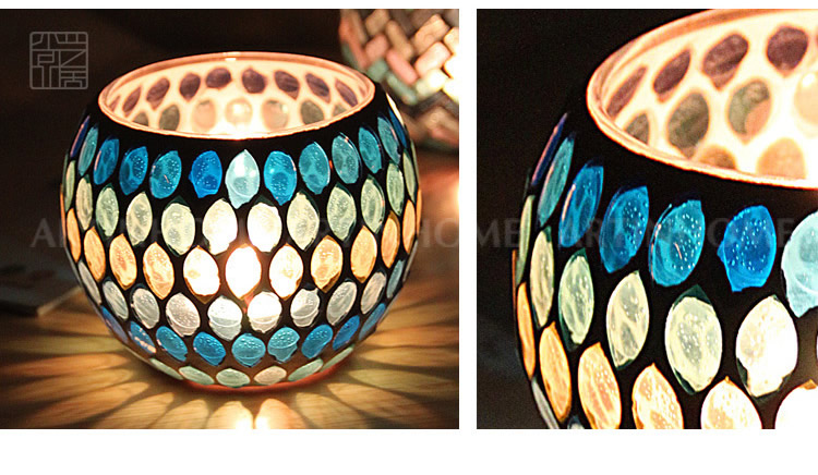 Broken Guaranteed Compensation Classic Hot Selling Product European Mosaic Glass Candlestick Candleholder