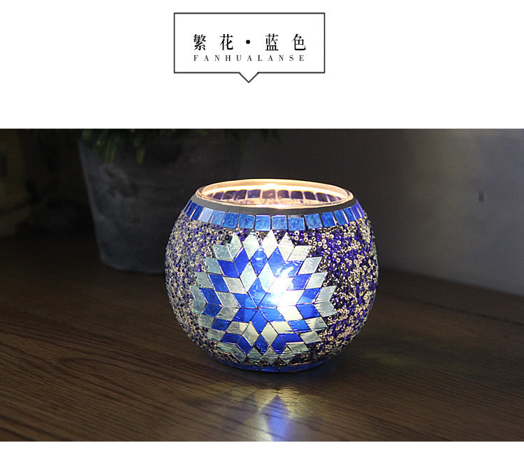 Broken Guaranteed Compensation Classic Hot Selling Product European Mosaic Glass Candlestick Candleholder