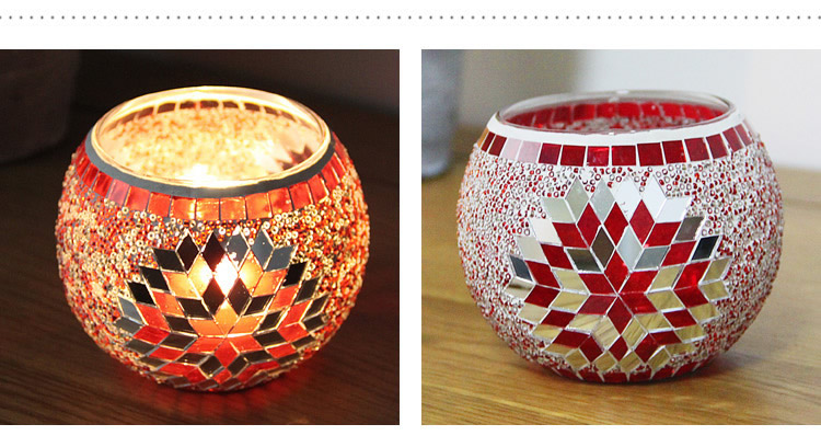 Broken Guaranteed Compensation Classic Hot Selling Product European Mosaic Glass Candlestick Candleholder