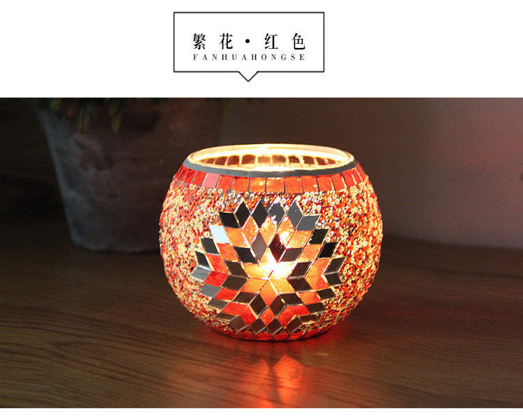 Broken Guaranteed Compensation Classic Hot Selling Product European Mosaic Glass Candlestick Candleholder