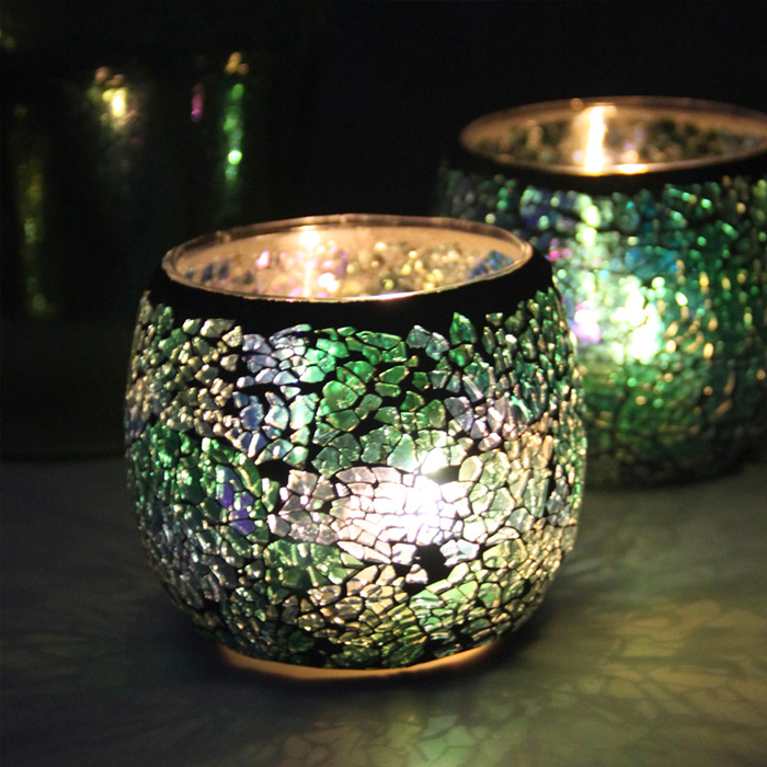 Broken Guaranteed Compensation Classic Hot Selling Product European Mosaic Glass Candlestick Candleholder