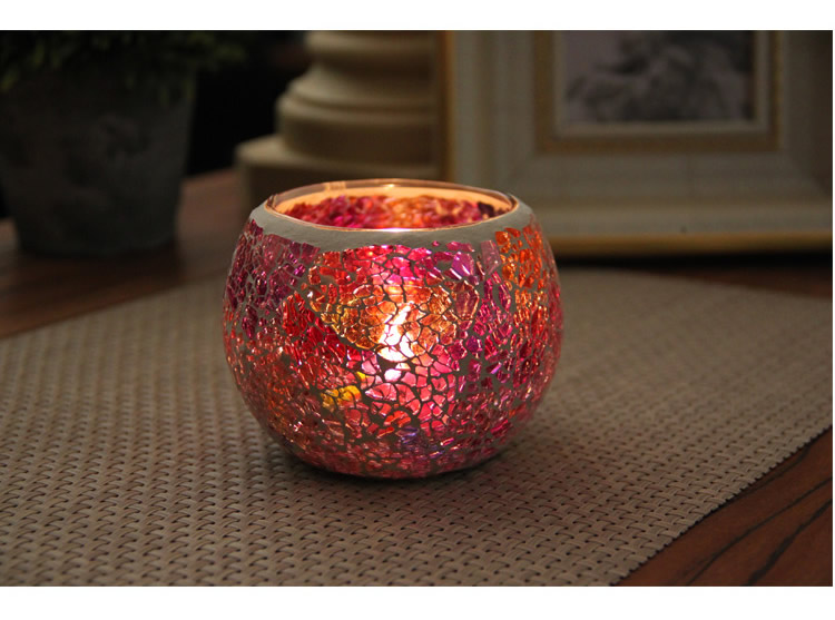Broken Guaranteed Compensation Classic Hot Selling Product European Mosaic Glass Candlestick Candleholder