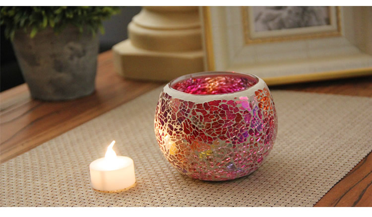 Broken Guaranteed Compensation Classic Hot Selling Product European Mosaic Glass Candlestick Candleholder