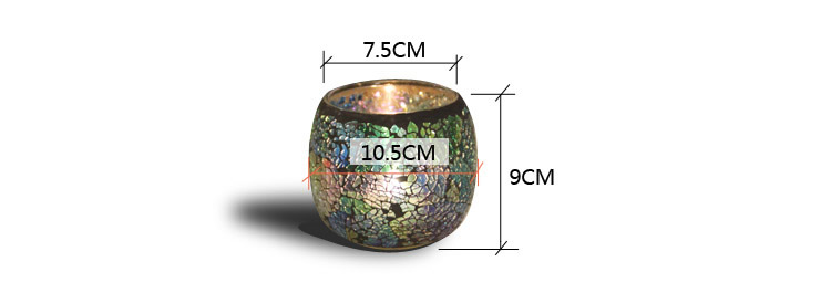 Broken Guaranteed Compensation Classic Hot Selling Product European Mosaic Glass Candlestick Candleholder