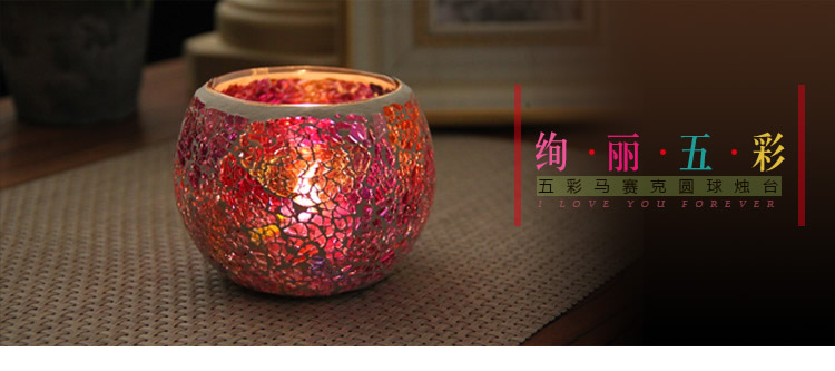 Broken Guaranteed Compensation Classic Hot Selling Product European Mosaic Glass Candlestick Candleholder