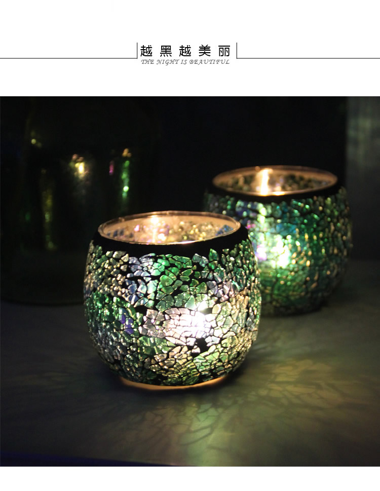 Broken Guaranteed Compensation Classic Hot Selling Product European Mosaic Glass Candlestick Candleholder