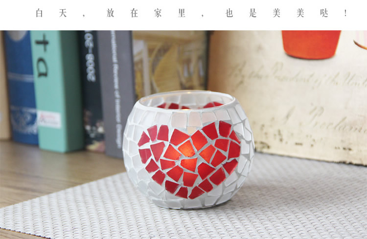 Broken Guaranteed Compensation Classic Hot Selling Product European Mosaic Glass Candlestick Candleholder