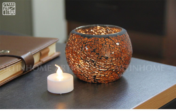 Broken Guaranteed Compensation Classic Hot Selling Product European Mosaic Glass Candlestick Candleholder
