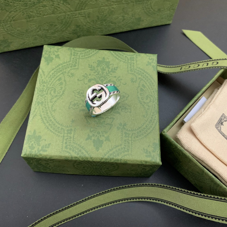 Gujia Double G Sterling Silver Ring Couple Rings Elf Flower and Bird Super Girl Men's and Women's Same Cross Heart Classic Couple Rings Gujia Double G Sterling Silver Ring Couple Rings Elf Flower and Bird Super Girl Men's and Women's Same Cross Heart Classic Couple Rings