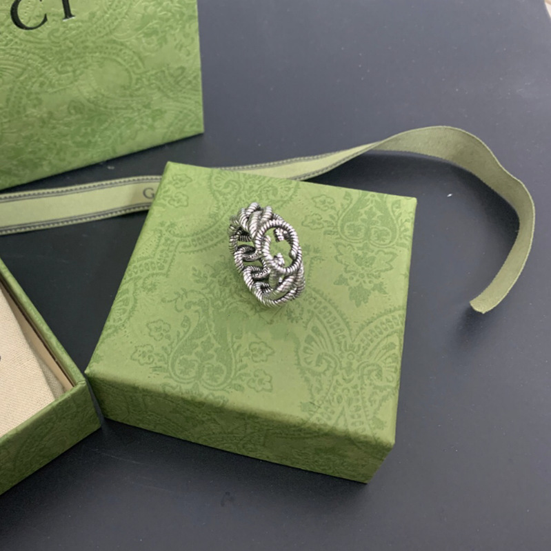 Gujia Double G Sterling Silver Ring Couple Rings Elf Flower and Bird Super Girl Men's and Women's Same Cross Heart Classic Couple Rings Gujia Double G Sterling Silver Ring Couple Rings Elf Flower and Bird Super Girl Men's and Women's Same Cross Heart Classic Couple Rings