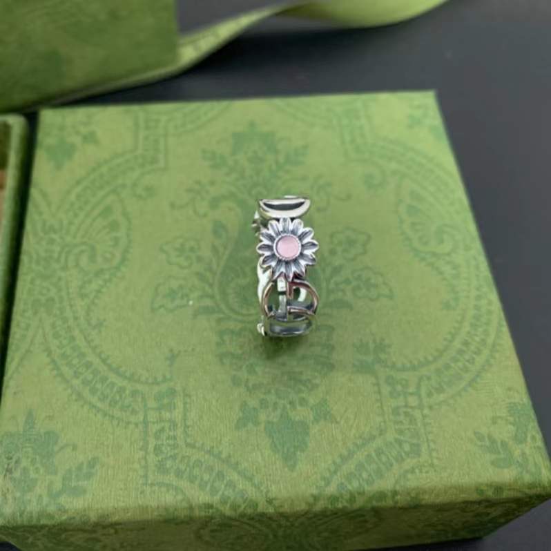 Gujia Double G Sterling Silver Ring Couple Rings Elf Flower and Bird Super Girl Men's and Women's Same Cross Heart Classic Couple Rings Gujia Double G Sterling Silver Ring Couple Rings Elf Flower and Bird Super Girl Men's and Women's Same Cross Heart Classic Couple Rings