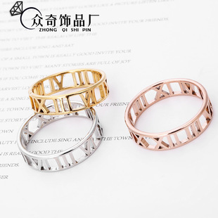 Jeweled Rose Gold Cold Wind Couple Couple Rings Internet Celebrity Titanium Steel Ring Fashion Manufacturer Couple Rings Jeweled Rose Gold Cold Wind Couple Couple Rings Internet Celebrity Titanium Steel Ring Fashion Manufacturer Couple Rings