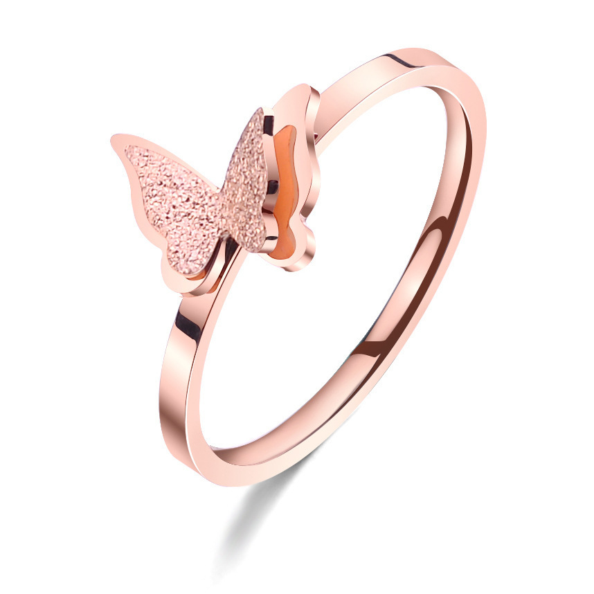 Jeweled Rose Gold Cold Wind Couple Couple Rings Internet Celebrity Titanium Steel Ring Fashion Manufacturer Couple Rings Jeweled Rose Gold Cold Wind Couple Couple Rings Internet Celebrity Titanium Steel Ring Fashion Manufacturer Couple Rings