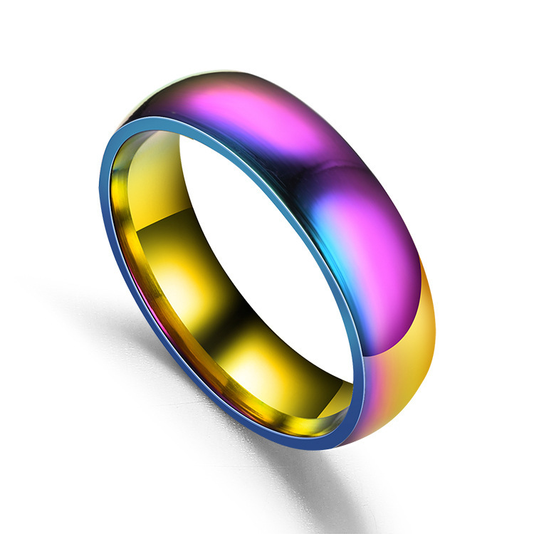 Cross-Border E-Commerce Hot Sale Simple Stainless Steel Glossy 6mm Arc Titanium Steel Ring European and American/Korean Couple Rings Ring Cross-Border E-Commerce Hot Sale Simple Stainless Steel Glossy 6mm Arc Titanium Steel Ring European and American/Korean Couple Rings Ring
