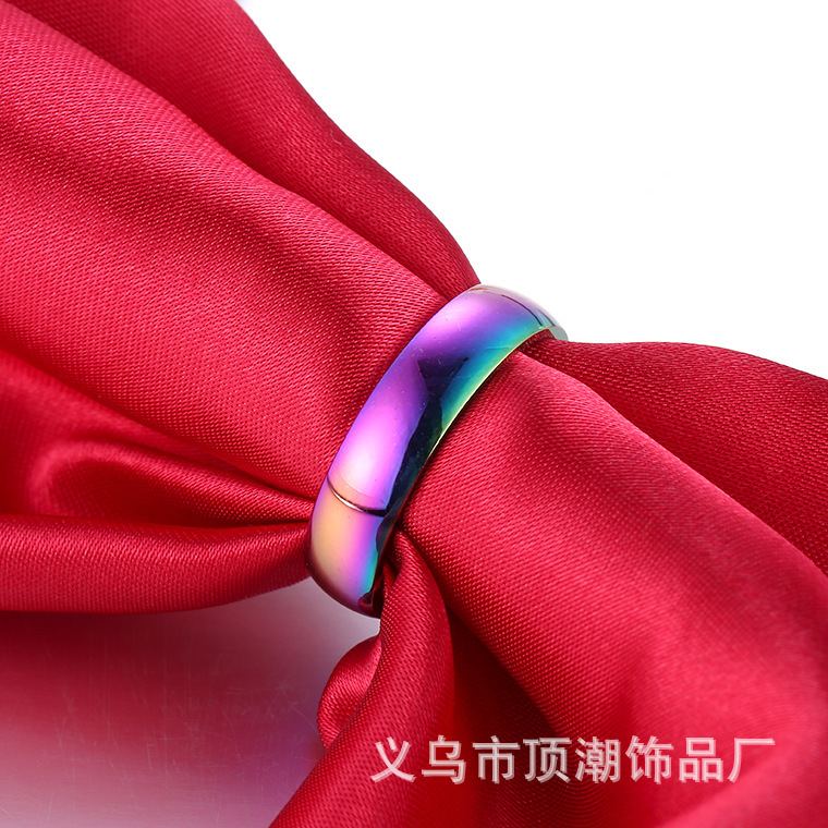Cross-Border E-Commerce Hot Sale Simple Stainless Steel Glossy 6mm Arc Titanium Steel Ring European and American/Korean Couple Rings Ring Cross-Border E-Commerce Hot Sale Simple Stainless Steel Glossy 6mm Arc Titanium Steel Ring European and American/Korean Couple Rings Ring