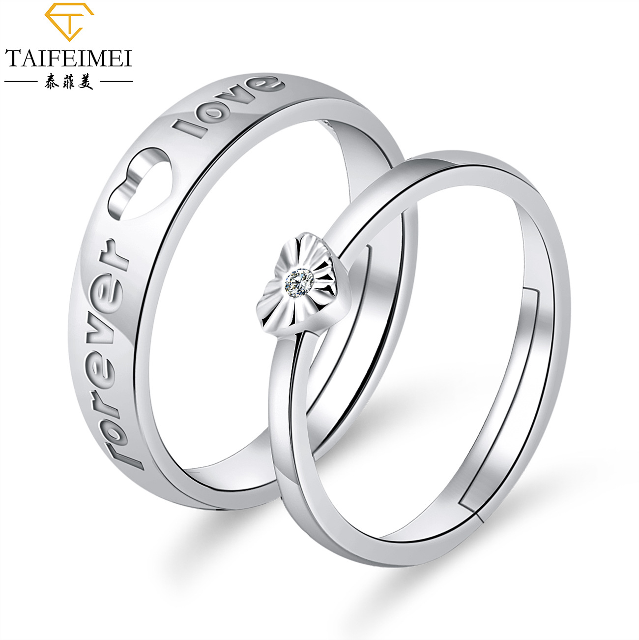 Cross-Border Moissanite Zircon Engagement Ring Couple Couple Rings European and American Crown Opening Couple Ring Rings Factory Cross-Border Moissanite Zircon Engagement Ring Couple Couple Rings European and American Crown Opening Couple Ring Rings Factory