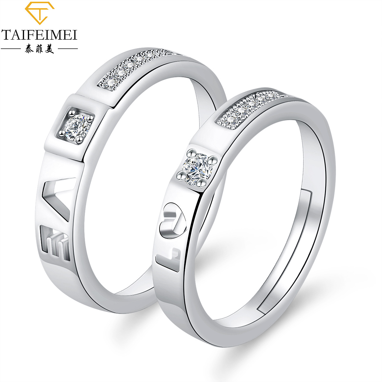 Cross-Border Moissanite Zircon Engagement Ring Couple Couple Rings European and American Crown Opening Couple Ring Rings Factory Cross-Border Moissanite Zircon Engagement Ring Couple Couple Rings European and American Crown Opening Couple Ring Rings Factory