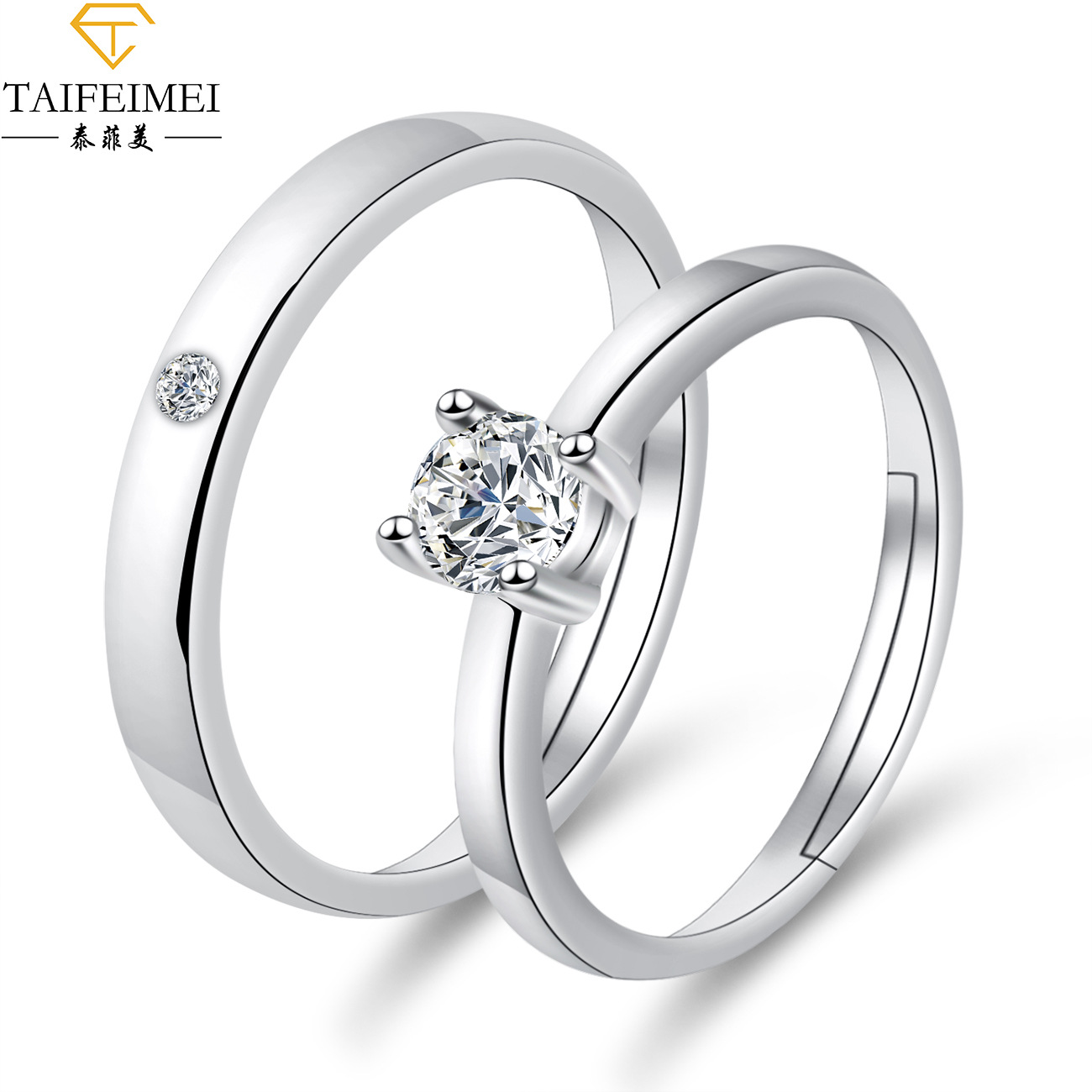 Cross-Border Moissanite Zircon Engagement Ring Couple Couple Rings European and American Crown Opening Couple Ring Rings Factory Cross-Border Moissanite Zircon Engagement Ring Couple Couple Rings European and American Crown Opening Couple Ring Rings Factory