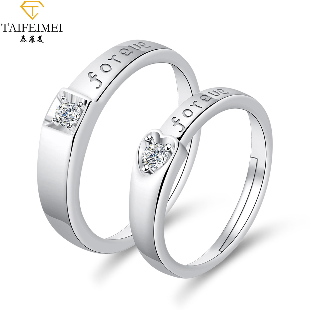 Cross-Border Moissanite Zircon Engagement Ring Couple Couple Rings European and American Crown Opening Couple Ring Rings Factory Cross-Border Moissanite Zircon Engagement Ring Couple Couple Rings European and American Crown Opening Couple Ring Rings Factory