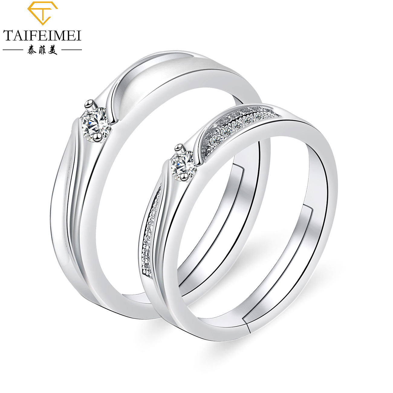 Cross-Border Moissanite Zircon Engagement Ring Couple Couple Rings European and American Crown Opening Couple Ring Rings Factory Cross-Border Moissanite Zircon Engagement Ring Couple Couple Rings European and American Crown Opening Couple Ring Rings Factory