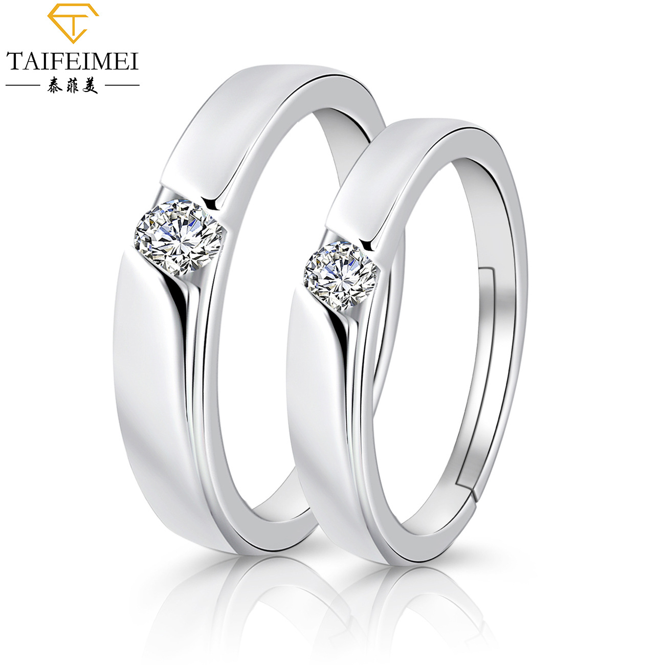 Cross-Border Moissanite Zircon Engagement Ring Couple Couple Rings European and American Crown Opening Couple Ring Rings Factory Cross-Border Moissanite Zircon Engagement Ring Couple Couple Rings European and American Crown Opening Couple Ring Rings Factory