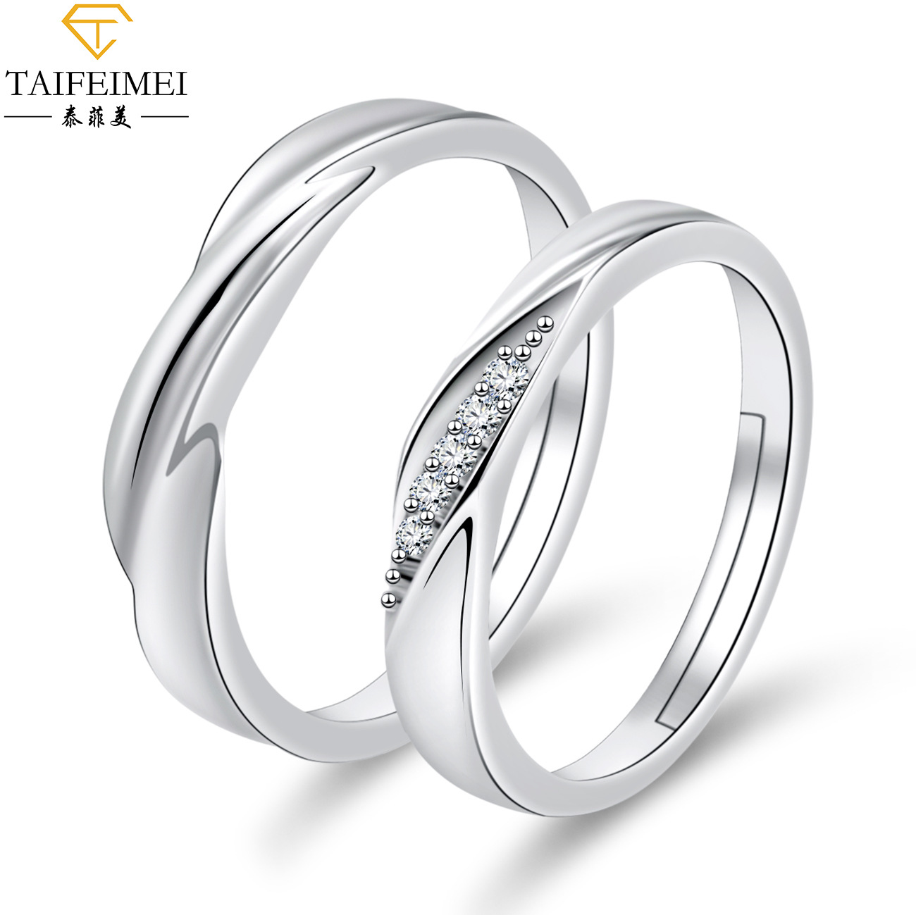 Cross-Border Moissanite Zircon Engagement Ring Couple Couple Rings European and American Crown Opening Couple Ring Rings Factory Cross-Border Moissanite Zircon Engagement Ring Couple Couple Rings European and American Crown Opening Couple Ring Rings Factory