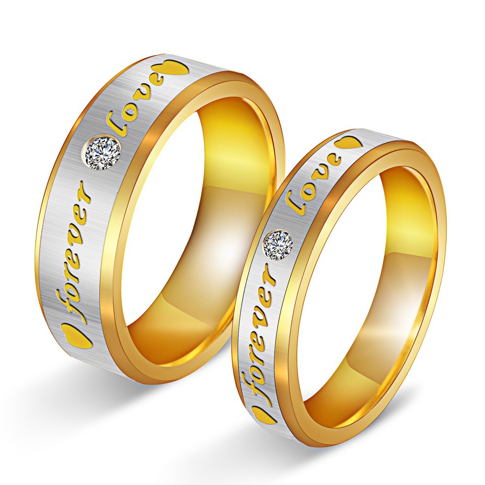 Wholesale Fashion Romantic Couple Ring Couple Rings Titanium Steel Ring Stainless Steel Accessories Couple Rings