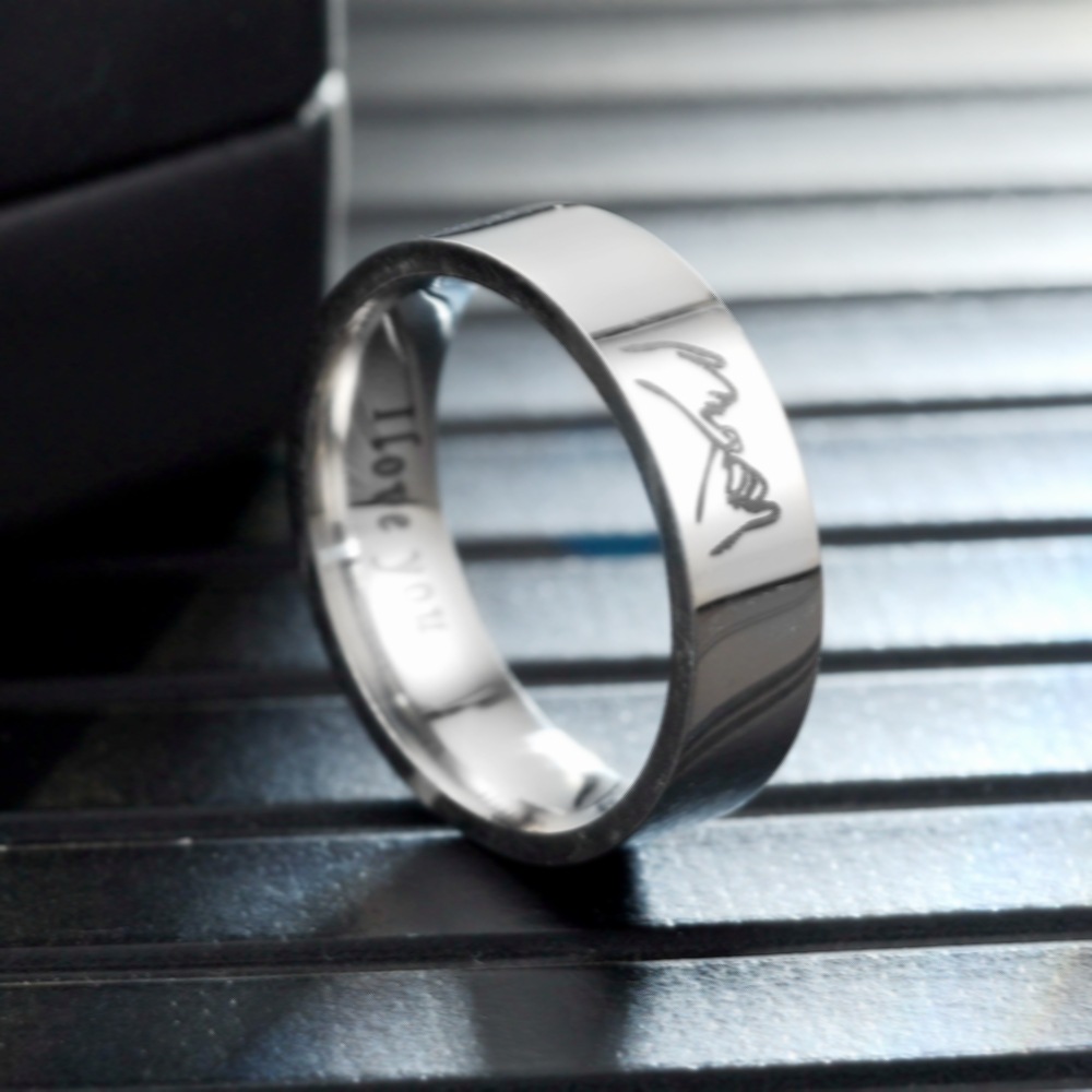 European and American New Titanium Steel Couple Ring I Love YoY Handle Stainless Steel Couple Couple Rings Hand Jewelry