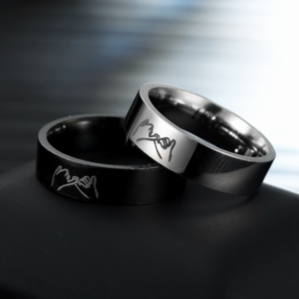 European and American New Titanium Steel Couple Ring I Love YoY Handle Stainless Steel Couple Couple Rings Hand Jewelry