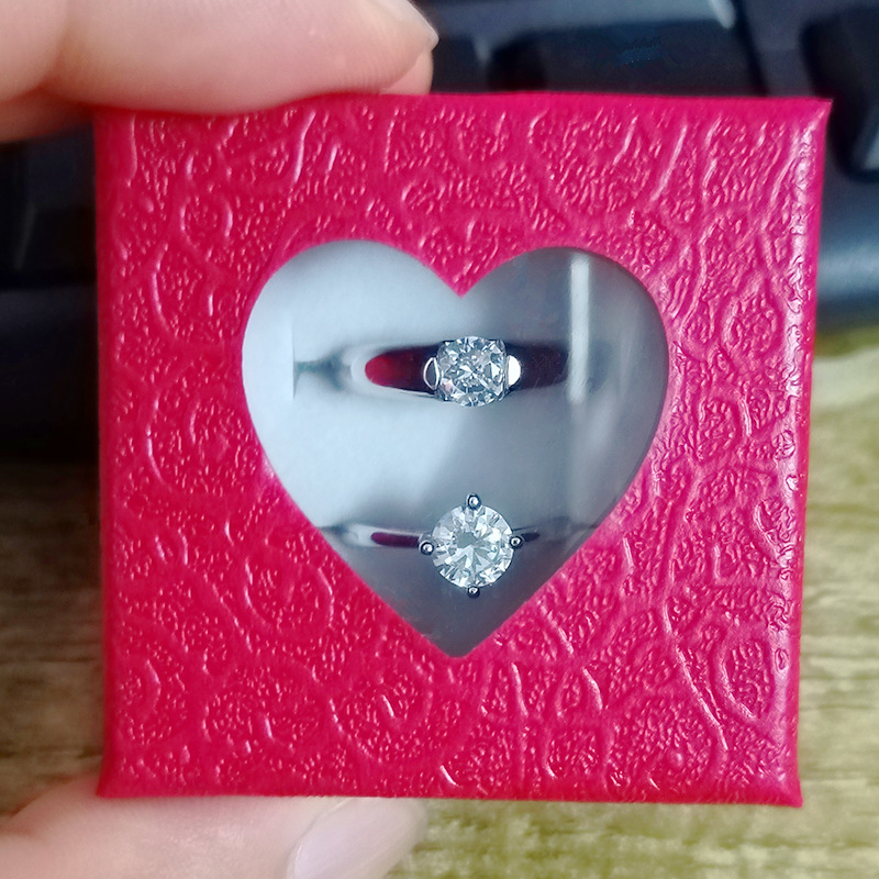 Couple Couple Rings Open Diamond Ring European and American Style Ring Set Simple Japanese and Korean Silver Ring Female Ins Adjustable Jewelry Ring