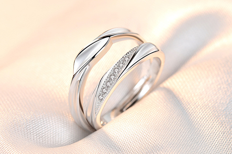 Women Couple Rings Simulation Diamond Ring Open Zircon Ring Classic Ring Wholesale Jewelry Factory TikTok Couple Rings