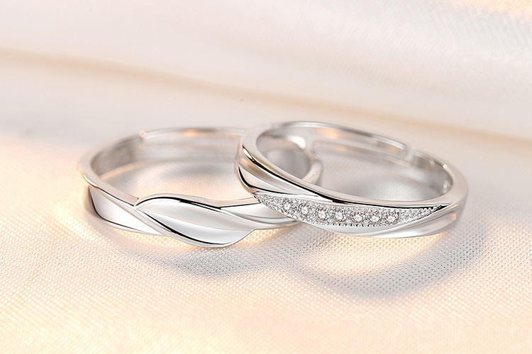 Women Couple Rings Simulation Diamond Ring Open Zircon Ring Classic Ring Wholesale Jewelry Factory TikTok Couple Rings