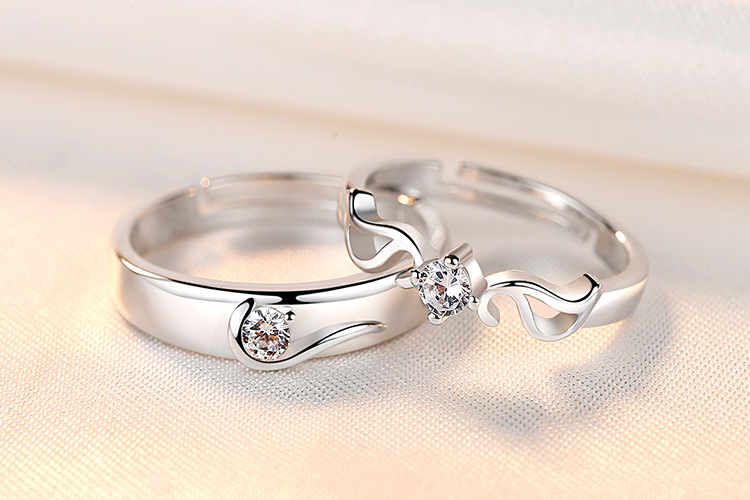 Women Couple Rings Simulation Diamond Ring Open Zircon Ring Classic Ring Wholesale Jewelry Factory TikTok Couple Rings