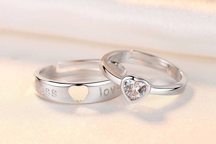 Women Couple Rings Simulation Diamond Ring Open Zircon Ring Classic Ring Wholesale Jewelry Factory TikTok Couple Rings