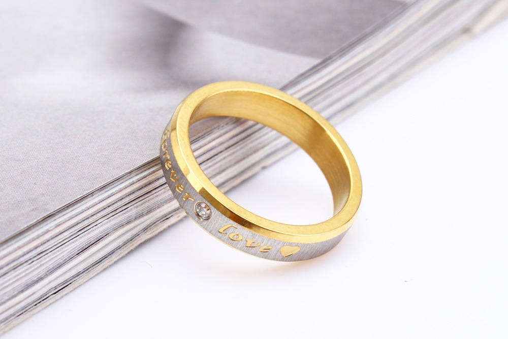 Cross-Border Factory Ornament Wholesale Fashion Romantic Couple Ring Couple Rings Titanium Steel Ring Stainless Steel Accessories