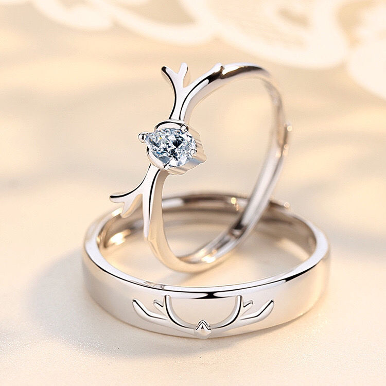 Yilu Has You 925 Silver Couple Ring Fashion Simple Female Male Pair Couple Rings Valentine&#039;s Day Open Ring