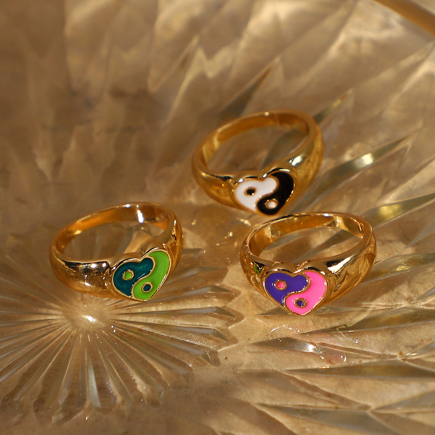 INS Internet Hot New Popular Ring Metal Colorful Oil Necklace Ring Women's Fashion Ring Couple Rings Alloy Ring INS Internet Hot New Popular Ring Metal Colorful Oil Necklace Ring Women's Fashion Ring Couple Rings Alloy Ring