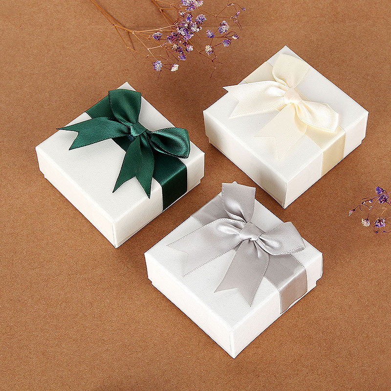 Ring Box  Couple Rings Bow Packing Box Small Bracelet Stud Earrings Box Jewelry Box Customized Wholesale