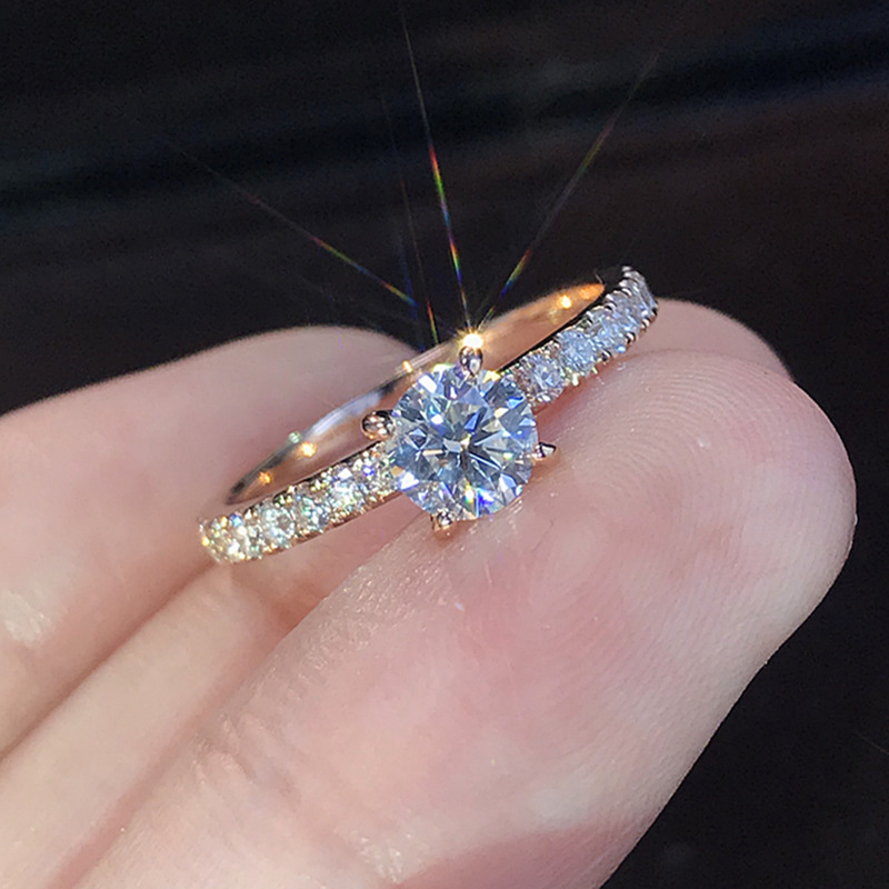 EBay Europe and America Simple Plated S925 Silver Artificial Diamond Ring for Wedding Couple Rings Wedding Ring EBay Europe and America Simple Plated S925 Silver Artificial Diamond Ring for Wedding Couple Rings Wedding Ring