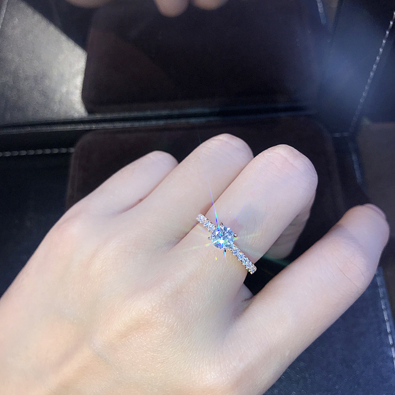 EBay Europe and America Simple Plated S925 Silver Artificial Diamond Ring for Wedding Couple Rings Wedding Ring EBay Europe and America Simple Plated S925 Silver Artificial Diamond Ring for Wedding Couple Rings Wedding Ring