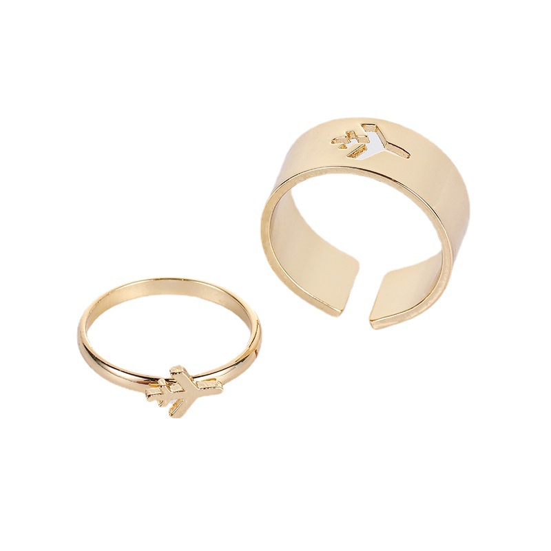Foreign Trade Cross-Border Punk Couple Ring Men and Women Couple Rings Combination Ins Style Butterfly Fashion Personalized Index Finger Ring