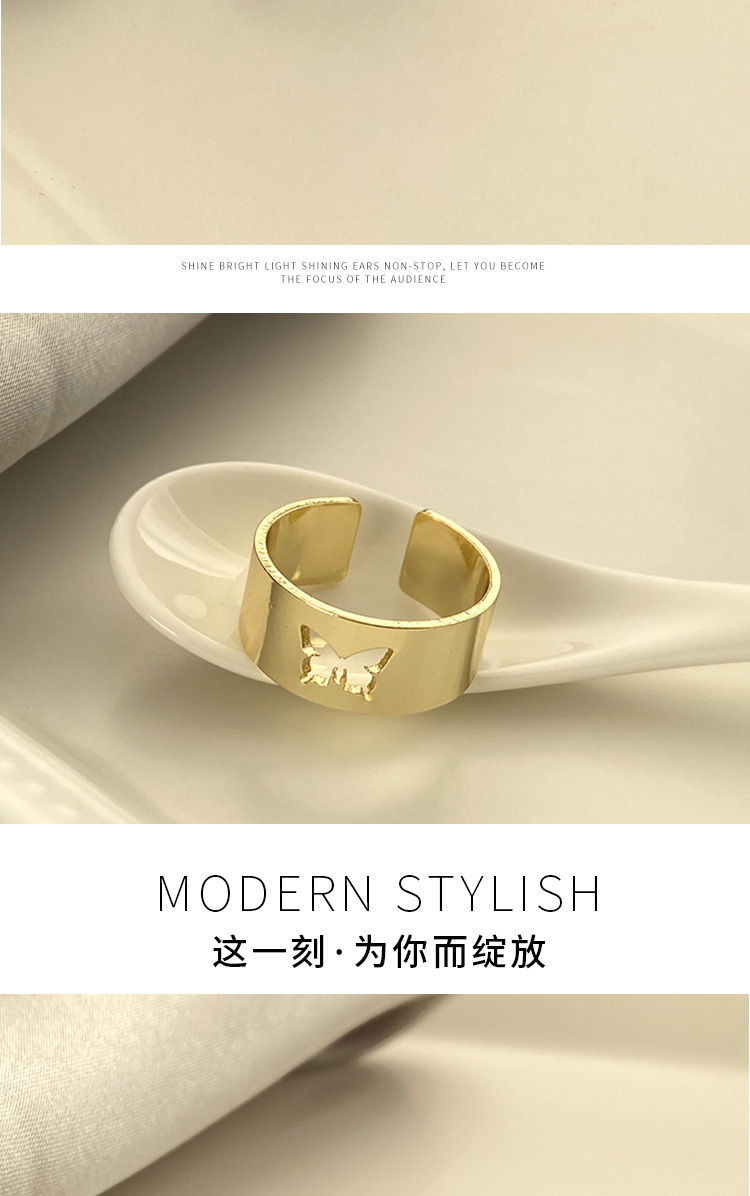Foreign Trade Cross-Border Punk Couple Ring Men and Women Couple Rings Combination Ins Style Butterfly Fashion Personalized Index Finger Ring Foreign Trade Cross-Border Punk Couple Ring Men and Women Couple Rings Combination Ins Style Butterfly Fashion Personalized Index Finger Ring