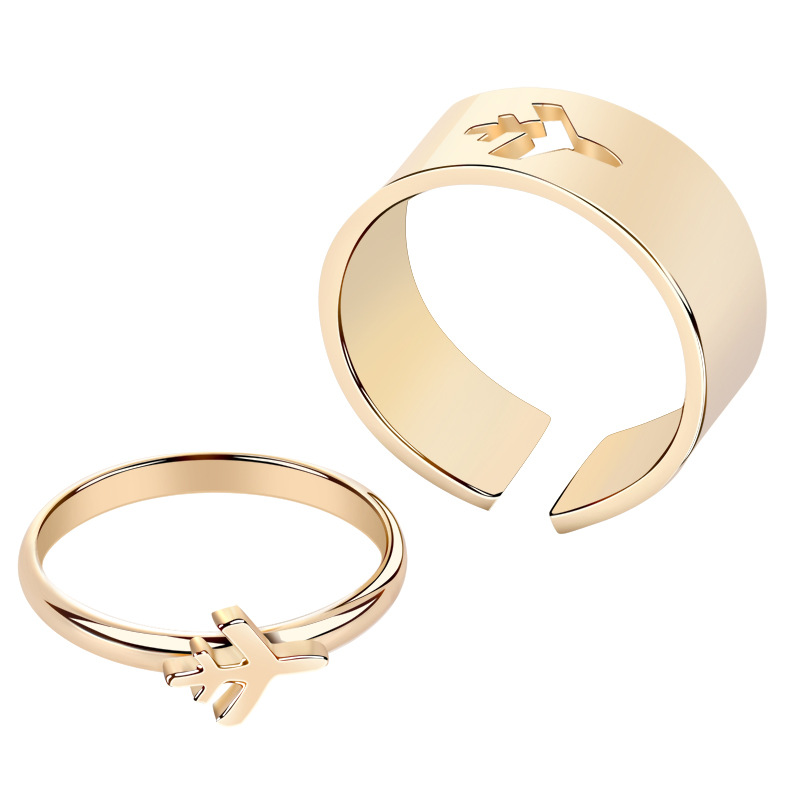 Foreign Trade Cross-Border Punk Couple Ring Men and Women Couple Rings Combination Ins Style Butterfly Fashion Personalized Index Finger Ring Foreign Trade Cross-Border Punk Couple Ring Men and Women Couple Rings Combination Ins Style Butterfly Fashion Personalized Index Finger Ring