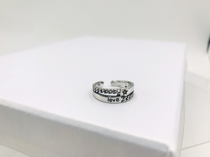 Men's Cool Ring Personality Vintage Ring Men's and Women's Rings Couple Rings All-Match Jewelry Imitation Silver Modeling Ring Open-End