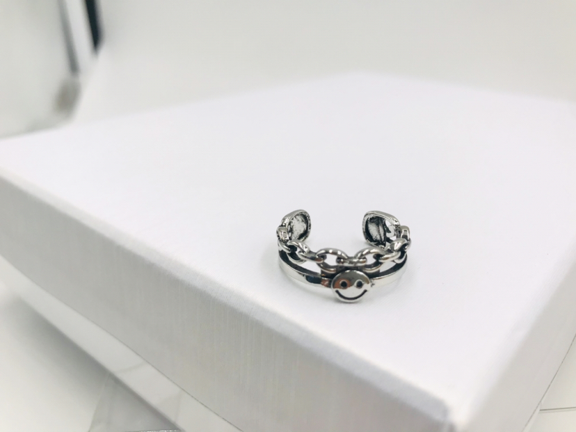 Men's Cool Ring Personality Vintage Ring Men's and Women's Rings Couple Rings All-Match Jewelry Imitation Silver Modeling Ring Open-End