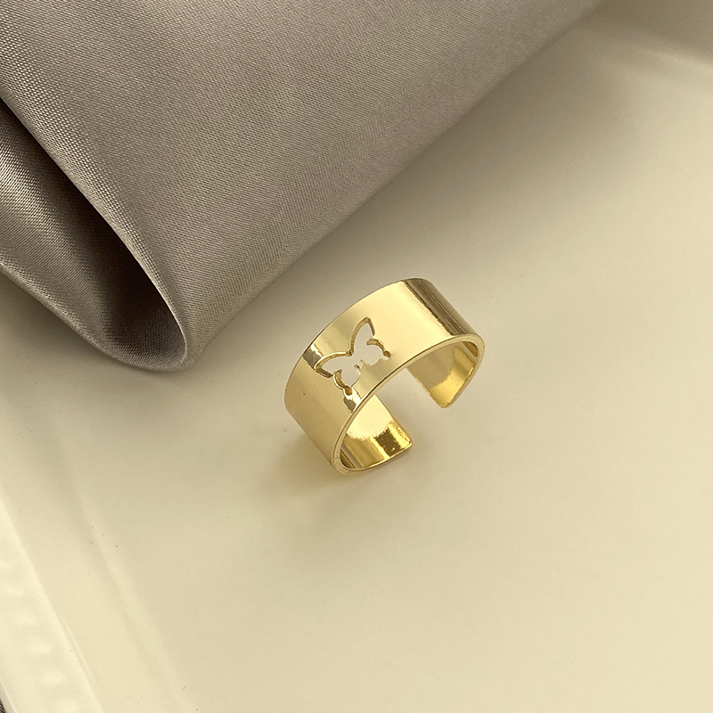 Foreign Trade Cross-Border Punk Couple Ring Men and Women Couple Rings Combination Ins Style Butterfly Fashion Personalized Index Finger Ring