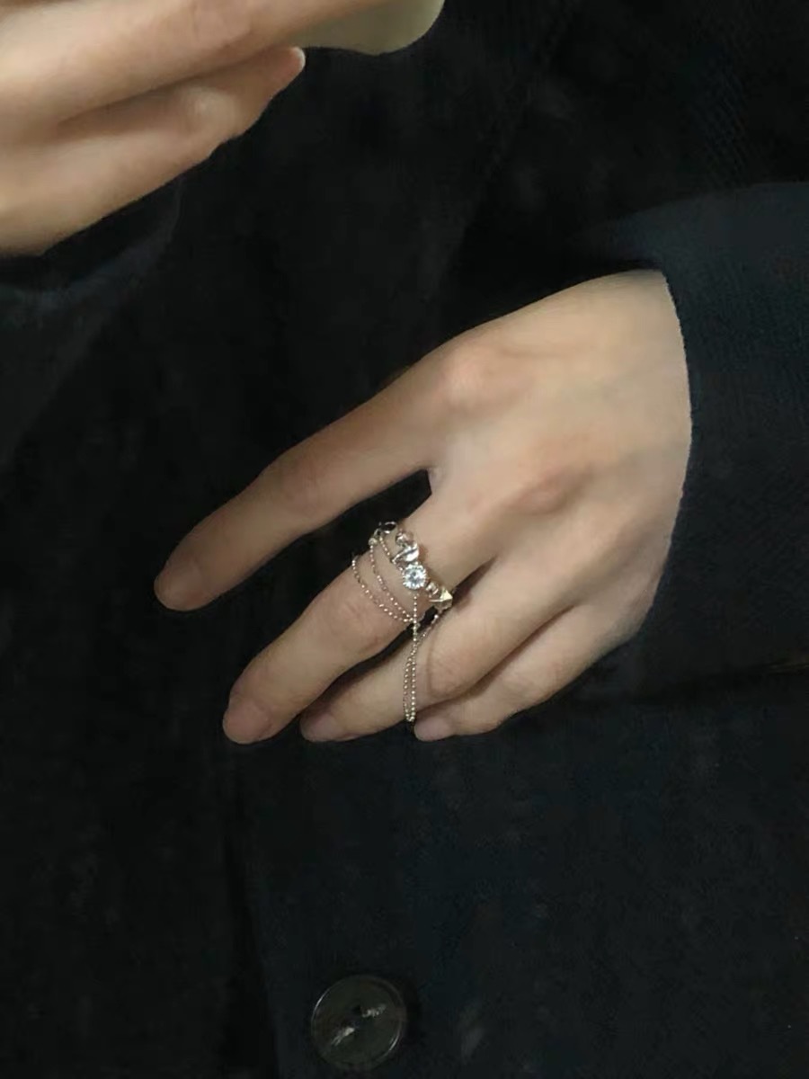 Mining Girl Designer Model Opening Adjustable Simple Combination More than Couple Rings Women's Ring Mining Girl Designer Model Opening Adjustable Simple Combination More than Couple Rings Women's Ring